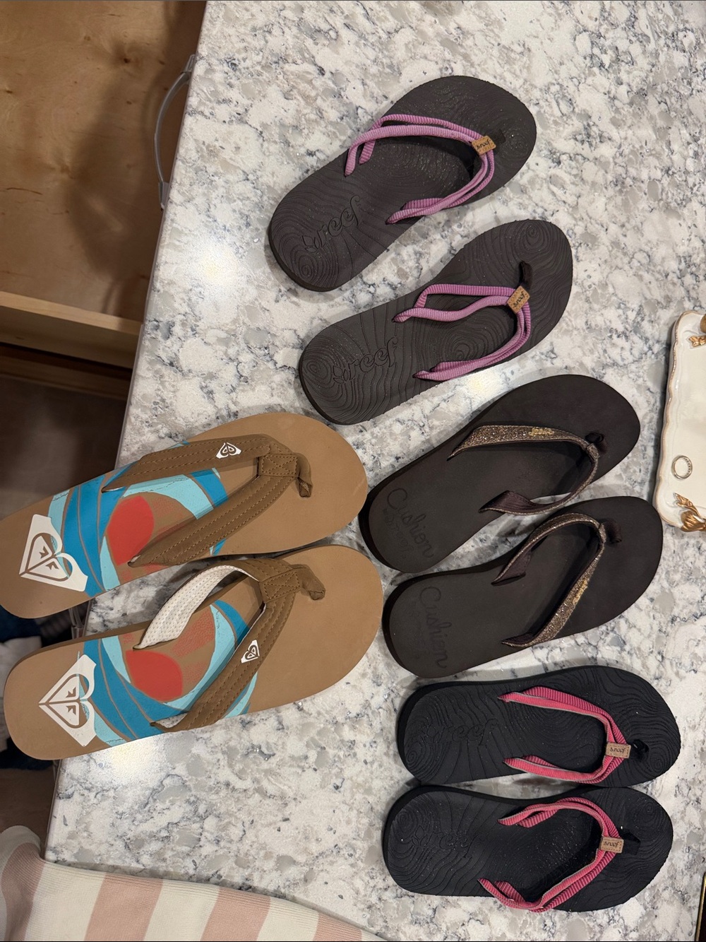 Roxy Women's Flip Flop Sandals — Black, Brown, Pink